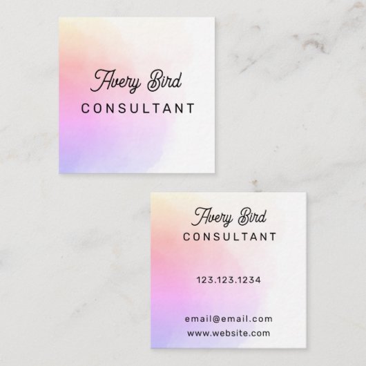 Minimalistisch Trending Water Color Visitekaartje (Voorkant / Achterkant)