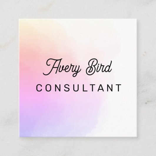 Minimalistisch Trending Water Color Visitekaartje (Voorkant)