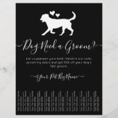 Minimalistisch Trendy Black en White Dog Grooming Flyer (Voorkant)