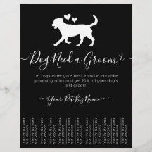Minimalistisch Trendy Black en White Dog Grooming