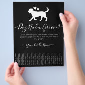 Minimalistisch Trendy Black en White Dog Grooming Flyer (Hand)