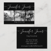 Minimalistisch Trendy Black en White Dog Grooming Visitekaartje (Voorkant / Achterkant)