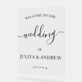 Minimalistisch trendy bruiloft welkom acryl bord (Hoek)