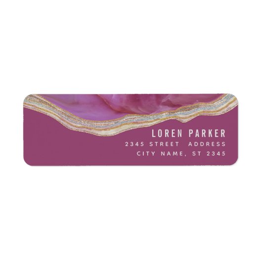 Minimalistisch trendy chassis marmer agate etiket (Voorkant)