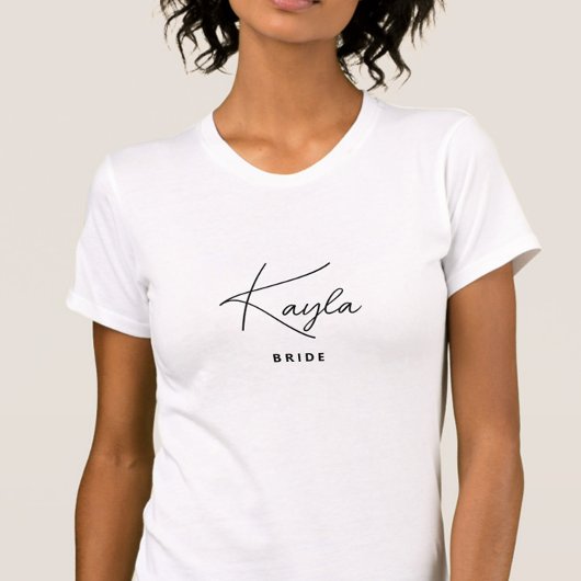Minimalistisch Trendy Gepersonaliseerd Bruidsmeisj T-shirt