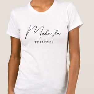 Minimalistisch Trendy Gepersonaliseerd Bruidsmeisj T-shirt
