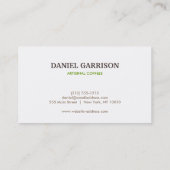 Minimalistisch trendy koffiebonen patroon visitekaartje (Achterkant)