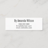 Minimalistisch trendy make-up artiest visitekaartj mini visitekaartje (Achterkant)