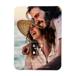 Minimalistisch Trendy Romantic Photo Couple Weddin Magneet