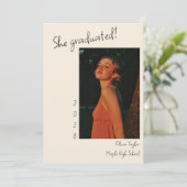 Minimalistisch Trendy Unique Senior Foto Afstudere Aankondiging