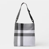 Minimalistisch Trendy Zwart-wit Plaid Crossbody Tas (Achterkant)