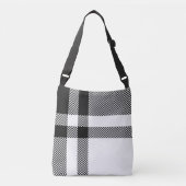 Minimalistisch Trendy Zwart-wit Plaid Crossbody Tas (Voorkant)