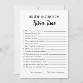 Minimalistisch Trivia spel voor bruid en bruidegom Kaart (Voorkant)