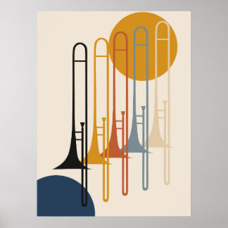 Minimalistisch Trombone Ensemble | Midden-Eeuws Mo Poster