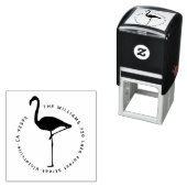 Minimalistisch Tropical Flamingo Custom Retouradre Zelfinktende Stempel (In situ)