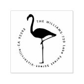 Minimalistisch Tropical Flamingo Custom Retouradre Zelfinktende Stempel (Design)