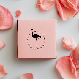 Minimalistisch Tropical Flamingo Custom Retouradre Zelfinktende Stempel
