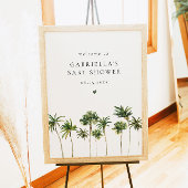 Minimalistisch Tropical Palm Tree Baby shower Welk Poster