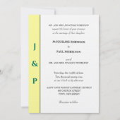 Minimalistisch tropisch geel groen monogram kaart (Voorkant)