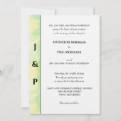 Minimalistisch tropisch groen geel monogram kaart (Voorkant)