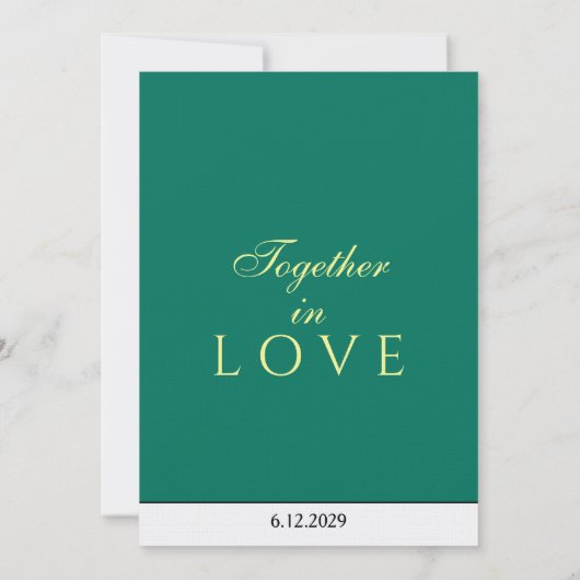 Minimalistisch tropisch groen geel monogram kaart (Achterkant)