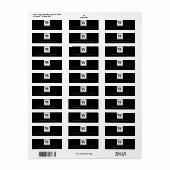 Minimalistisch Trouw Monogram Zwart Etiket (Full Sheet)