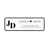 Minimalistisch Trouw Retouradres Label Monogram  (Voorkant)