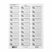 Minimalistisch Trouw Retouradres Label Monogram  (Full Sheet)