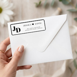 Minimalistisch Trouw Retouradres Label Monogram 