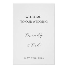 Minimalistisch trouw welkomstbord | Modern op maat Perfect Poster
