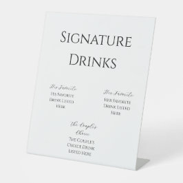 Minimalistisch trouwbarbord | Zwart modern ontwerp Reclamebord Met Voetstuk