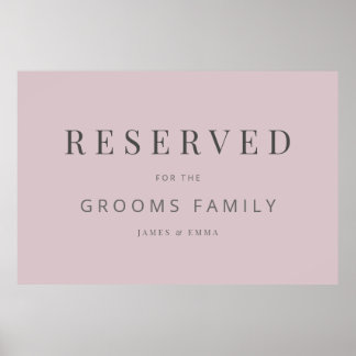 Minimalistisch trouwbord Dusky Rose Poster