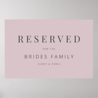 Minimalistisch trouwbord Dusky Rose Poster