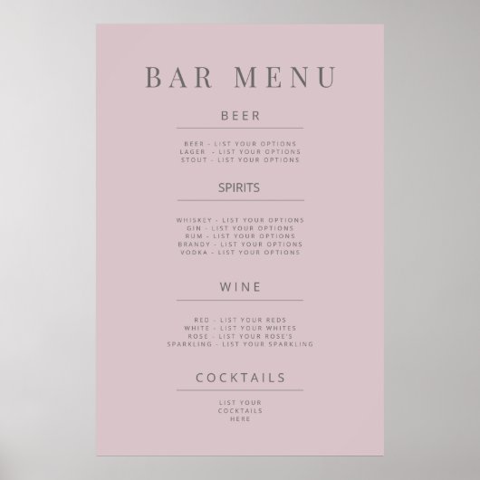 Minimalistisch trouwbord Poster Zachte Beige (Voorkant)
