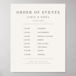Minimalistisch trouwbord | Warm Wit Poster