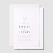 Minimalistisch Trouwduo Hand in Hand Vellum Uitnodigingen (Offset)