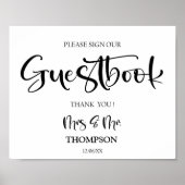 Minimalistisch trouwerbord voor Guestbook-bruiloft Poster (Voorkant)