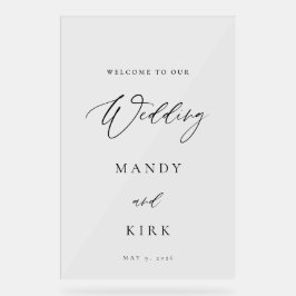 Minimalistisch trouwfeest welkomstbord Elegante sc Acryl Bord
