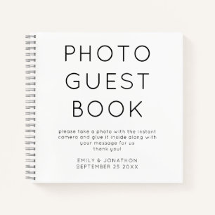 Minimalistisch trouwfoto Gastenboek Notitieboek