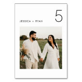 Minimalistisch trouwfoto tafelnummer (Voorkant)