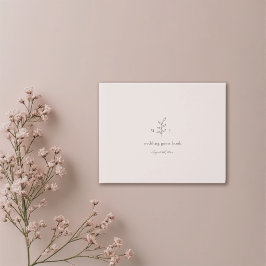 Minimalistisch Trouwgastboek met Initialen en Roze Gastenboek
