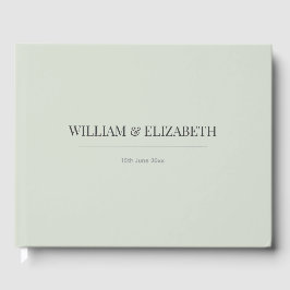 Minimalistisch trouwgastenboek | Bleek saliegroen Gastenboek