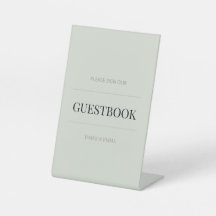 Minimalistisch trouwgastenboek Bleek Saliegroen