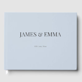 Minimalistisch trouwgastenboek | Stofblauw Gastenboek