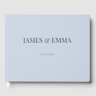 Minimalistisch trouwgastenboek | Stofblauw Gastenboek