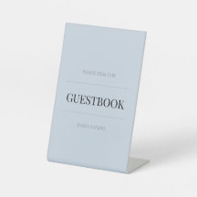 Minimalistisch trouwgastenboek Stofblauw