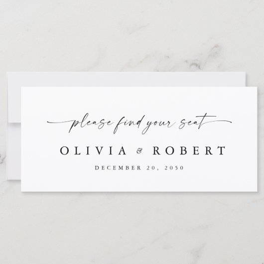 Minimalistisch Trouwhoofd Tafelteken (Voorkant)