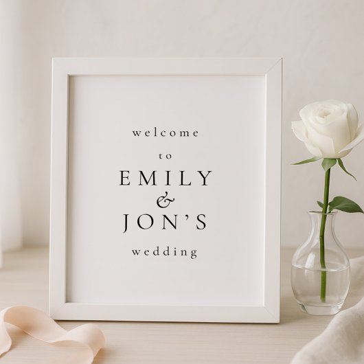 Minimalistisch Trouwhout Bruilofts Welkom Bord Poster