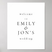 Minimalistisch Trouwhout Bruilofts Welkom Bord Poster (Voorkant)