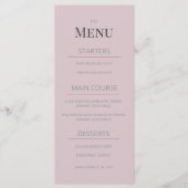 Minimalistisch trouwmenu Dusky Rose Menu (Voorkant)